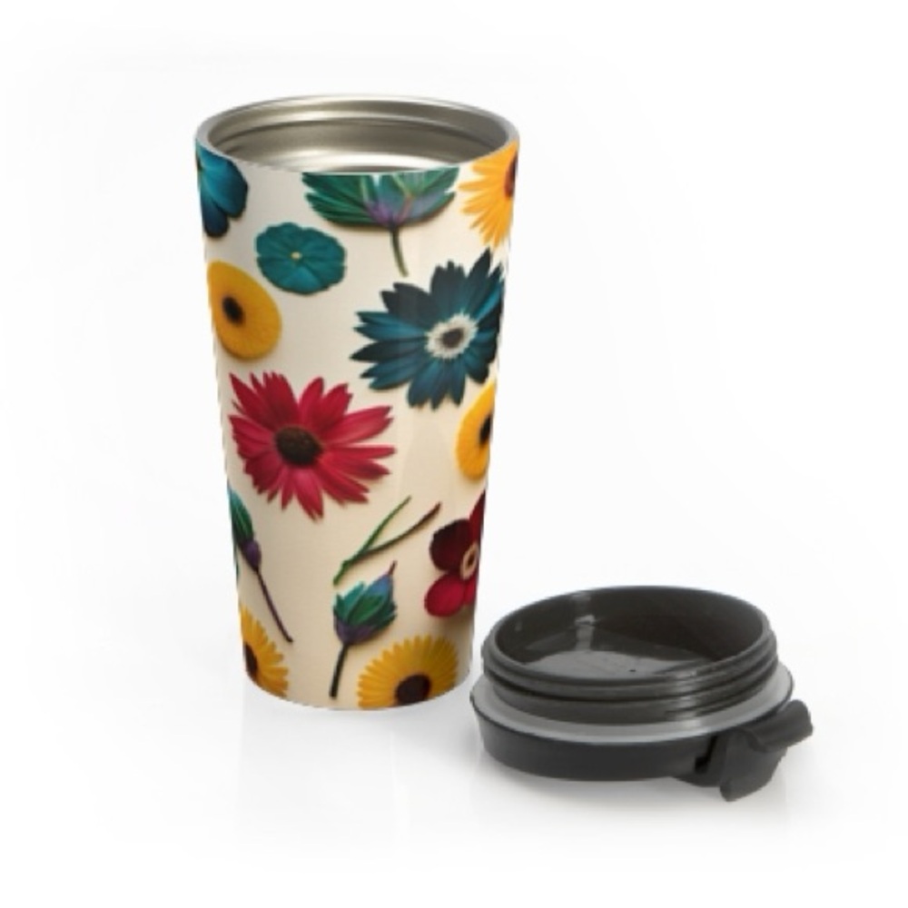 🚨New Collection:Floral Stainless Steel Travel Mug.Designed by:BleuRoseCreations